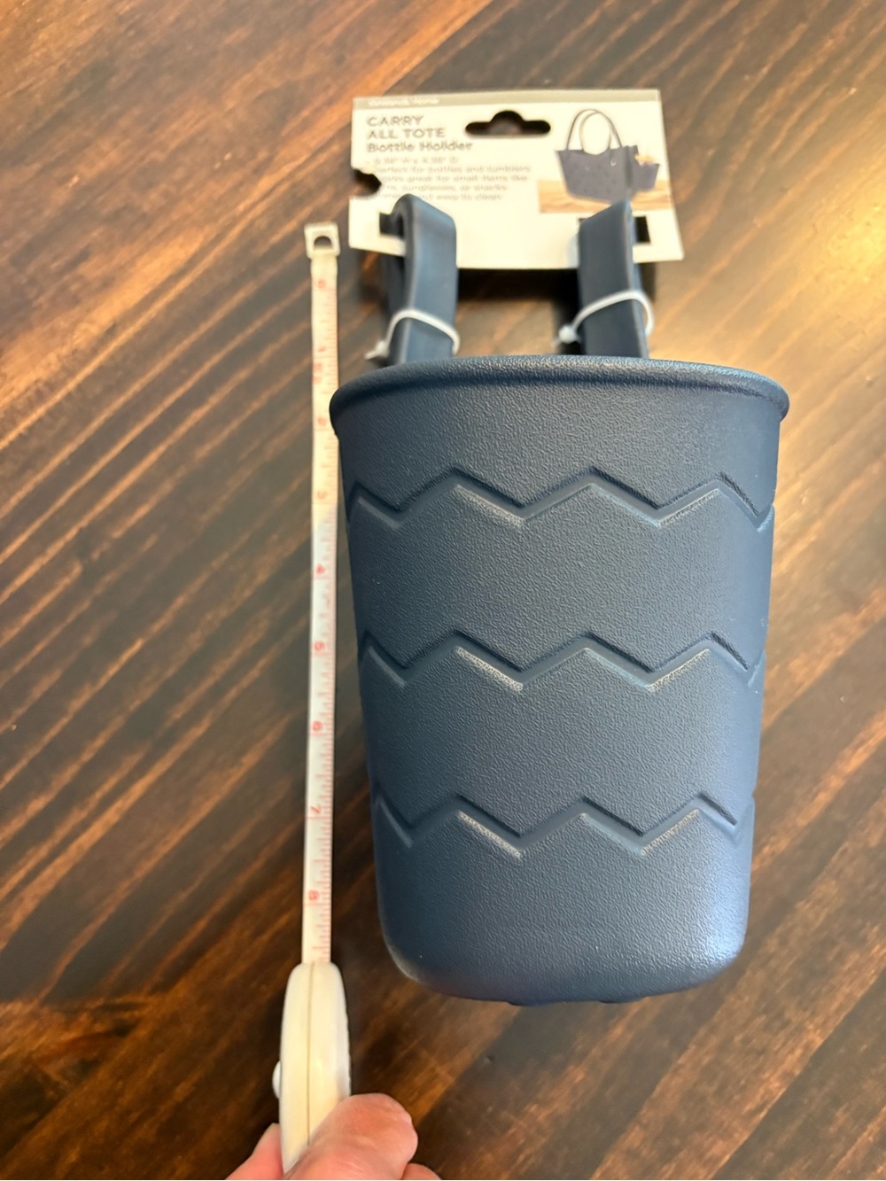 Kirkland’s Home Carry All Tote Bottle Holder Navy Blue New - Picture 6 of 6